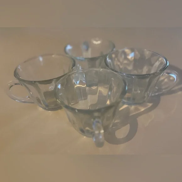 Vintage 1970s Tulip Inspired Punch Bowl Glasses (4) - Picture 5 of 7